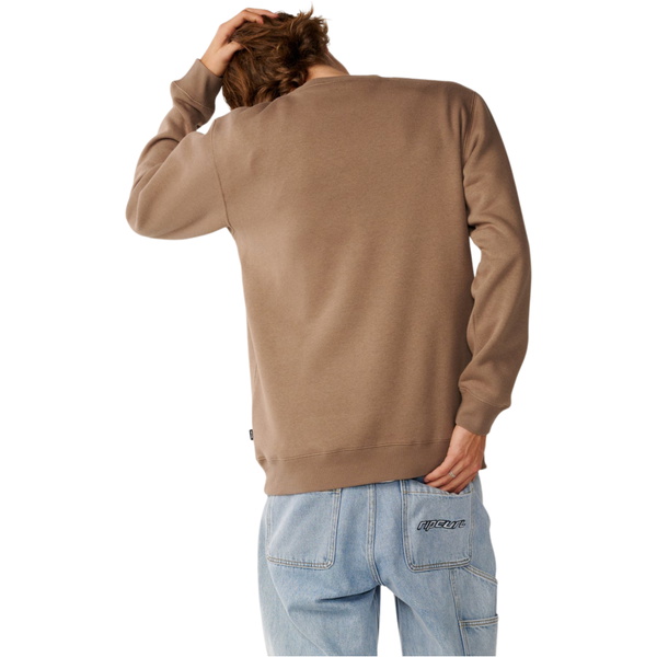 2026 Rip Curl Mens Wettie Icon Crew Sweatshirt CFEHN9 - Walnut